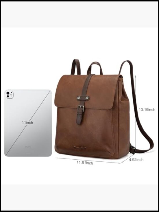 2-in-1 Convertible Daypack Casual Travel Backpack Purse Medium Faux Leather Work